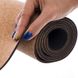 Коврик для йоги Yogamat пробковый каучуковый двухслойный 4мм Record FI-7156-10, Песочный