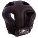 Шлем для борьбы открытый с усиленной защитой макушки кожаный черный BAD BOY VL-6626