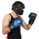 Кожаные перчатки боксерские Zelart CONTENDER 2.0 VL-8202 на липучке черно-синие 12 унций
