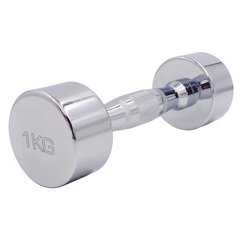 Гантель для фитнеса хром цельная Record 1 кг SC-8017-1, серый