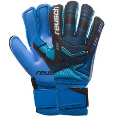 Перчатки вратарские юниорские с защитными вставками на пальцы REUSCH черно-синие FB-882B, 6