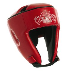 Шлем боксерский открытый красный LEV Кожзам LV-4293