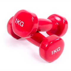Виниловые гантели для фитнеса 2 шт по 1 кг 80022-V1, Красный
