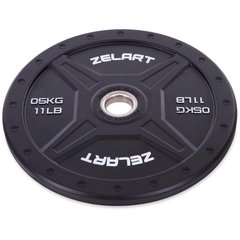 Бамперные диски резиновые Bumper Plates Zelart TA-2258-5 50,4мм 5кг черный