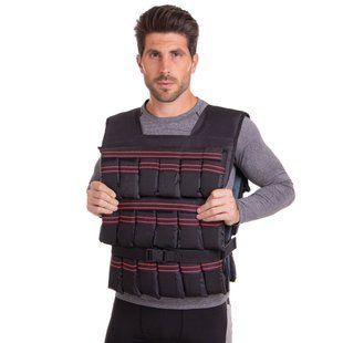 Жилет утяжелитель с регулируемым весом Zelart WEIGTH VEST TA-4799-6 вес-0,5-6 кг черный