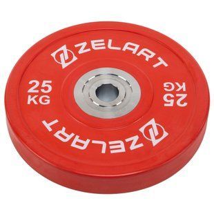 Бамперные диски резиновые Zelart TA-7798-25 50.6&plusmn;0.2мм 25кг красный