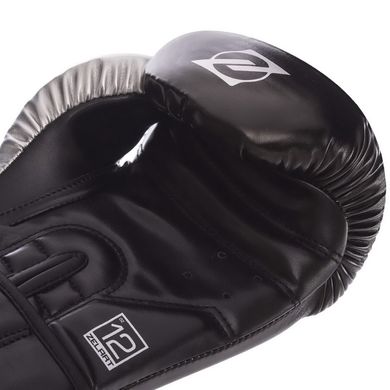 Перчатки боксерские PU на липучке ZELART BO-1315 черно-белые, 14 унций