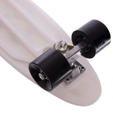 Скейт Пенни борд пластик 55х14,5см с рисунком Череп HB-13-5, Белый