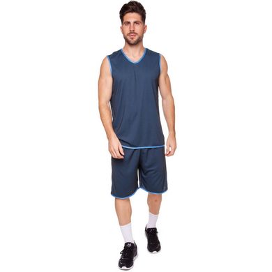 Баскетбольная форма мужская двусторонняя однослойная Lingo Ease синяя LD-8801, 160-165 см