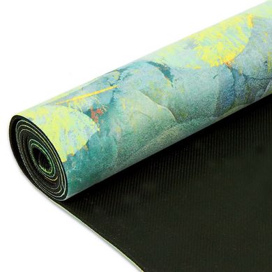 Коврик для йоги каучуковый двухслойный 3мм Record FI-5662-34, Зелений