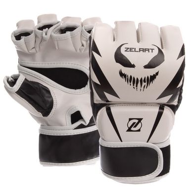 Перчатки для MMA PU ZELART бело-черные BO-1374, L
