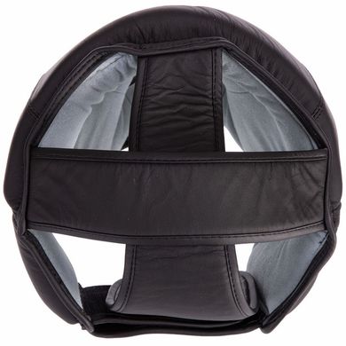 Боксерский шлем кожаный с полной защитой черный VL-3151, L