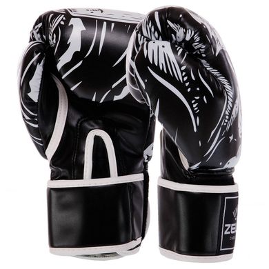 Перчатки для бокса SKULL FLEX на липучке черные BO-5493, 12 унций