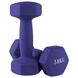 Гантели неопреновые для фитнеса цельные литые виниловые 2 шт по 3 кг 80024-N3, Фиолетовый