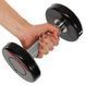 Гантель цільна професійна з поліуретановим покриттям LIFE FITNESS SC-80081-2 1шт 2кг чорний-червоний