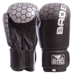 Перчатки для бокса кожаные на липучке BAD BOY MA-5434 черные, 12 унций
