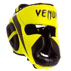 Шлем боксерский закрытый с полной защитой лимонный PU VNM CHALLENGER BO-7041