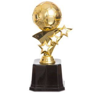 Фигура наградная спортивная Zelart Футбольный мяч JZ-19841-F высота 18см золото