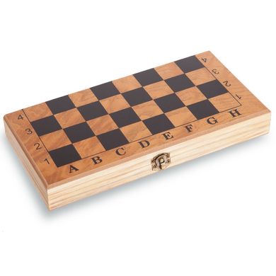 Шахматы, шашки, нарды 3 в 1 деревянные (24x24см) S2414