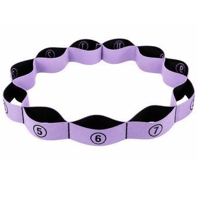 Лента эластичная с петлями для растяжки ленточный эспандер Elastiband Zelart FI-8667 цвет фиолетовый