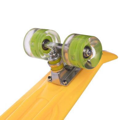 Скейтборд пластиковый Penny 56 см со светящимися колесами SK-5672-1, Жёлтый