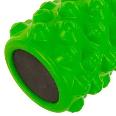 Ролер масажний циліндр (ролик мфр) заповнений піною 36см Grid Bubble Roller Zelart FI-5714 колір лимонний