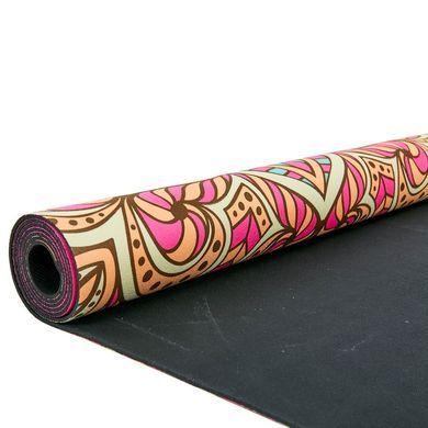 Коврик для йоги замшевый двухслойный 3мм Record FI-5662-48, Рожевий