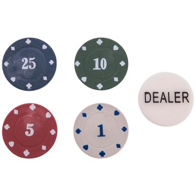 Покерный набор на 100 фишек в металлической коробке 538-053
