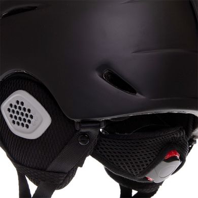 Шлем горнолыжный с механизмом регулировки MS-6295 черный (OF) M (55-58)