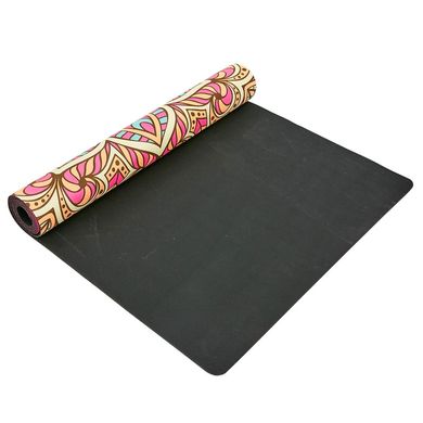 Коврик для йоги замшевый двухслойный 3мм Record FI-5662-48, Розовый