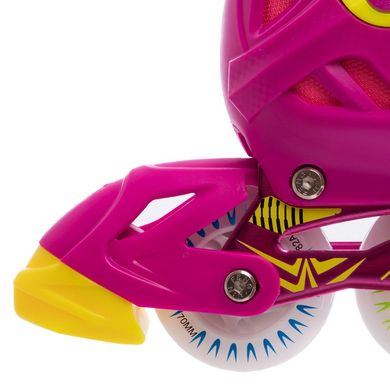 Набор (роликовые коньки, защита, шлем, сумка) JINGFENG розовые SK-179, 35-38