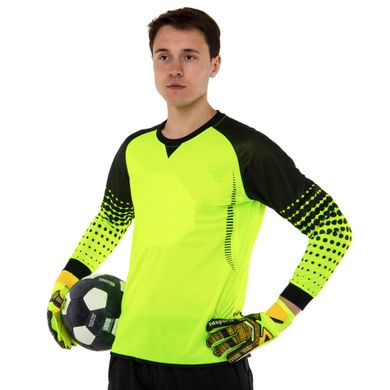 Перчатки для футбола юниорские с защитными вставками на пальцы FDSPORT черно-салатовые FB-882B, 5