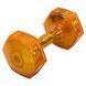 Гантель для фітнесу з TPU покриттям Zelart Jelly Urethane Coated Dumbbells TA-2946-15LB колір помаранчевий