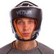 Шлем боксерский кожаный открытый с усиленной защитой макушки черный с серым VENUM BO-6629
