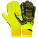 Перчатки для футбола юниорские с защитными вставками на пальцы FDSPORT черно-салатовые FB-882B, 5