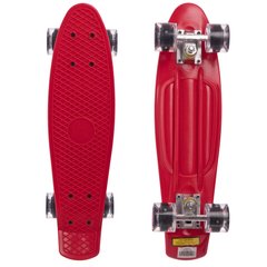 Скейт Пенниборд пластиковый 56 см со светящимися колесами SK-5672-10, Красный