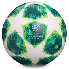 Мяч для футбола размер 4 PU ламинированный CHAMPIONS LEAGUE бело-зелёный FB-0152-1