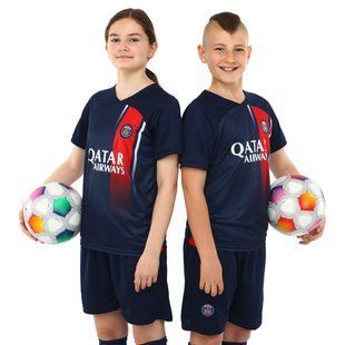 Форма футбольна дитяча із символікою футбольного клубу PSG домашня 2024 Zelart CO-6257 розмір 20, вік 6років, зріст 110-115