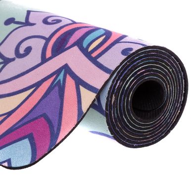 Коврик гимнастический для йоги и фитнеса двухслойный 3мм Record FI-5662-52, Фиолетовый