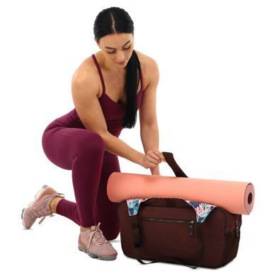 Сумка для йоги KINDFOLK Yoga bag Zelart FI-8366-2 розовый-голубой