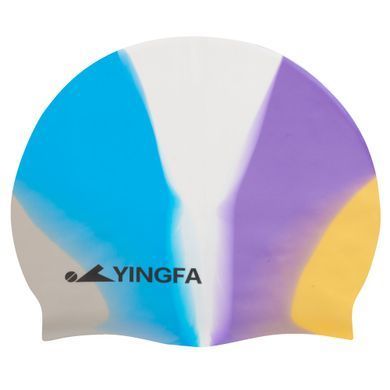 Шапочка для плавання силіконова для дорослих YINGFA CAMOUFLAGE C0065 колір синій-малиновий