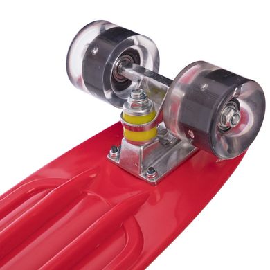 Скейт Пенниборд пластиковый 56 см со светящимися колесами SK-5672-10, Красный