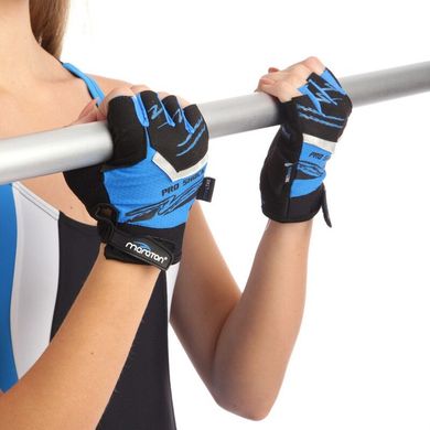 Перчатки для фитнеса женские MARATON 16-10029A, Черно-синий