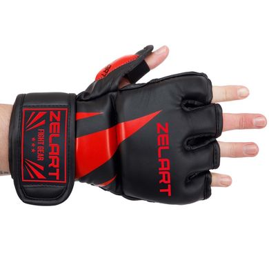 Перчатки для смешанных единоборств ММА Zelart черно-красный BO-8355, XL