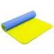 Коврик для фитнеса и йоги TPE+TC 6мм двухслойный SP-Planeta FI-3046, Синий-желтый