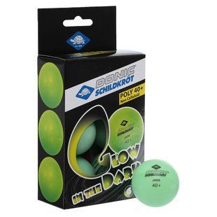 Набір м'ячів для настільного тенісу 6 штук DONIC MT-608507 Glow in the dark зелений