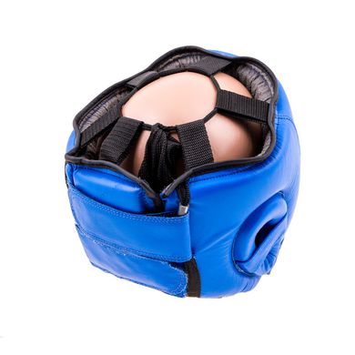 Боксерский кожаный шлем синий EVERLAST EVSV480