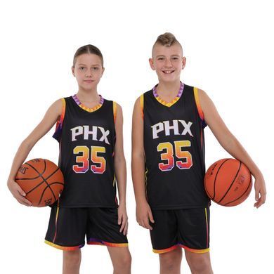 Форма баскетбольная детская NBA клуб Phoenix Suns 35 BA-9830 размер XL цвет черный-желтый