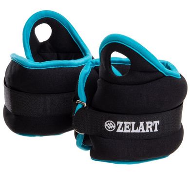 Утяжелители для рук для фитнеса Zelart 2 кг (2 по 1кг) FI-4245-2, Черный-синий