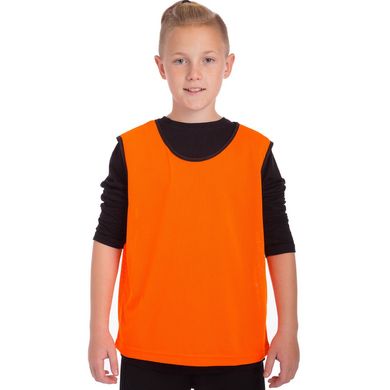 Манишка футбольная юниорская цельная (сетка) CO-5541, Оранжевый
